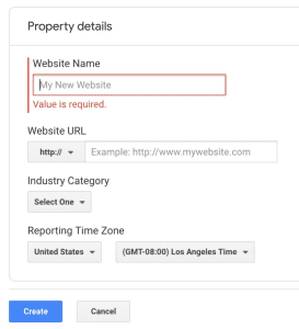 property details for google analytics